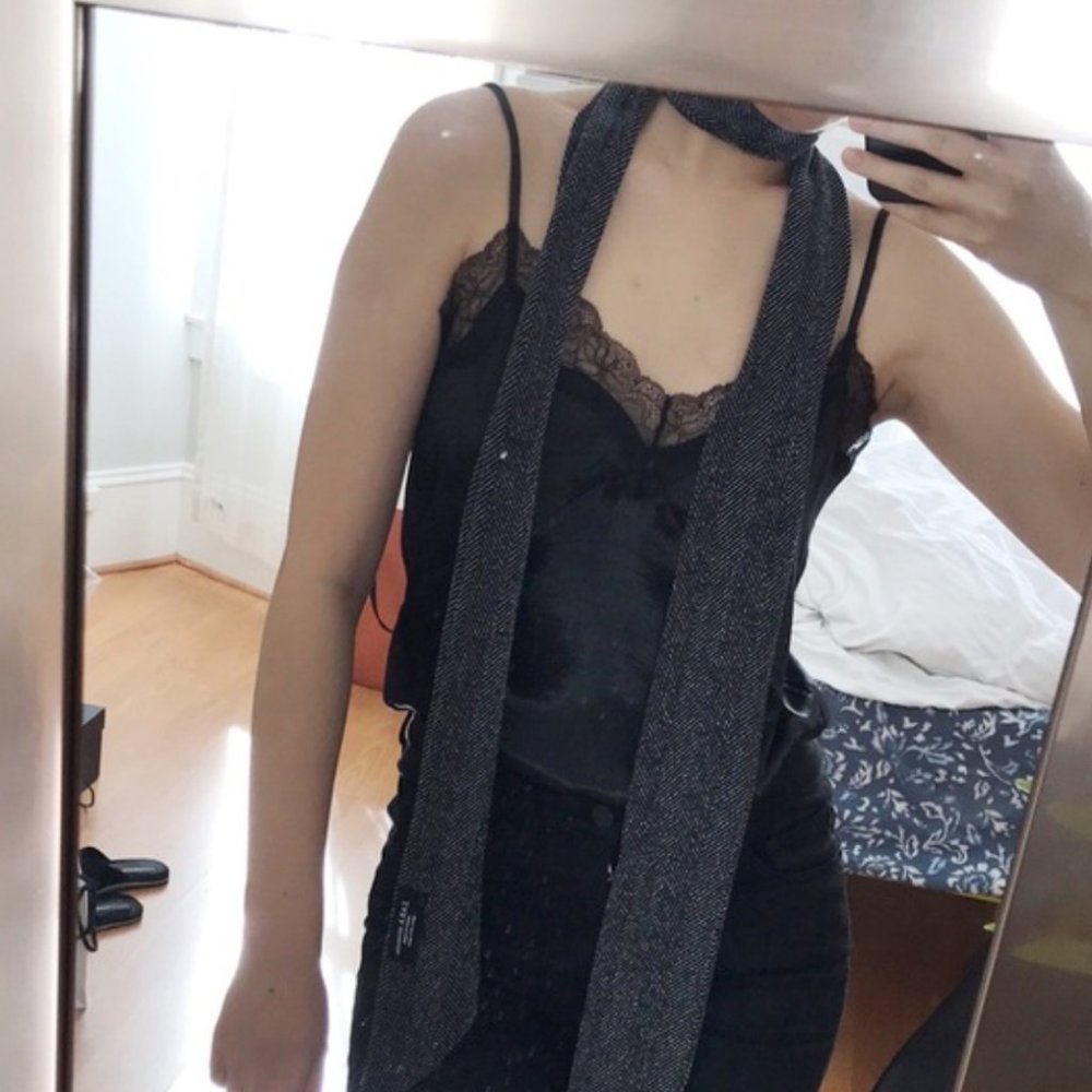 Oak + Fort Black Lace Top XS